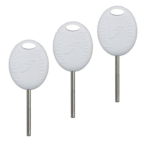 10 llaves para quilla FCS con tornillos para tabla de surf, llave incluida, blanco