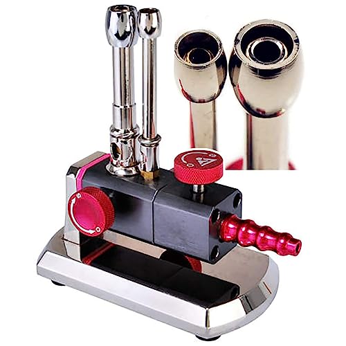 ZILOOK - Bec Bunsen De Laboratoire, Bec Bunsen Miniature Professionnel, Double Tube/Tube Simple (ContrôLe IndéPendant), Lampe à Gaz Propane Rotative à 30°, éQuipement Dentaire/De Laboratoire