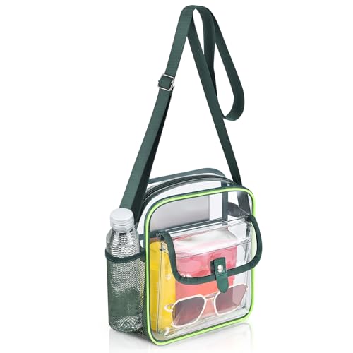 Image of SPODEARS Clear Crossbody Bag for Stadium, Concert, Festival & More - Adjustable Shoulder Strap & Bottle Holder