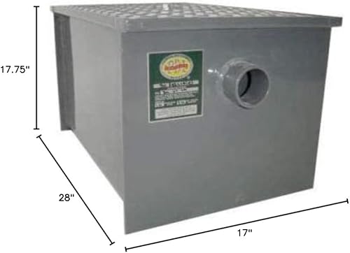 Miniatura 10 de Interceptor comercial de trampa de grasa de acero al carbono 30 libras - aprobado por PDI - NSF