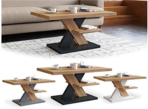 Viosimc Coffee Table, Moderner Couchtisch Weiß - Grau für Wohnzimmer, Moderner Beistelltisch, Modern Sofa Tisch, Mittel… – Bild 5