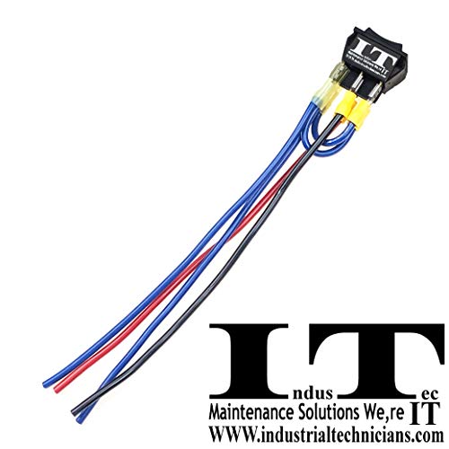 Industec Wired 20A 12V - Dc Motor Polarity Reversing Rocker 3 Position Dpdt Momentary Automatic Reset Switch (On)-Off-(On) 6 Pin Dpdt Double Pole Double Throw #TOP4