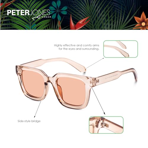 Image of Peter Jones Unisex Large Square UV /UB Protected Sunglasses (3803)