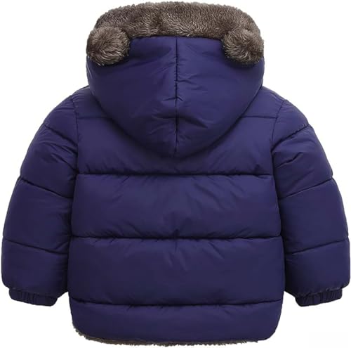 Image of Kids Boys & Girls Unisex Warm Full Sleeves Reversible Quilted Furr Jacket With Hood