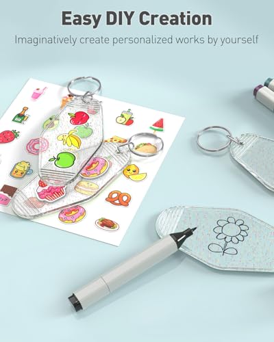 Uniclife 10 Pcs Modern Glitter Rhombus Keychain Tags, Clear Transparent Plastic Motel Keychains with Glitter & Key Rings, Customizable Luggage Tags & Room Labels4