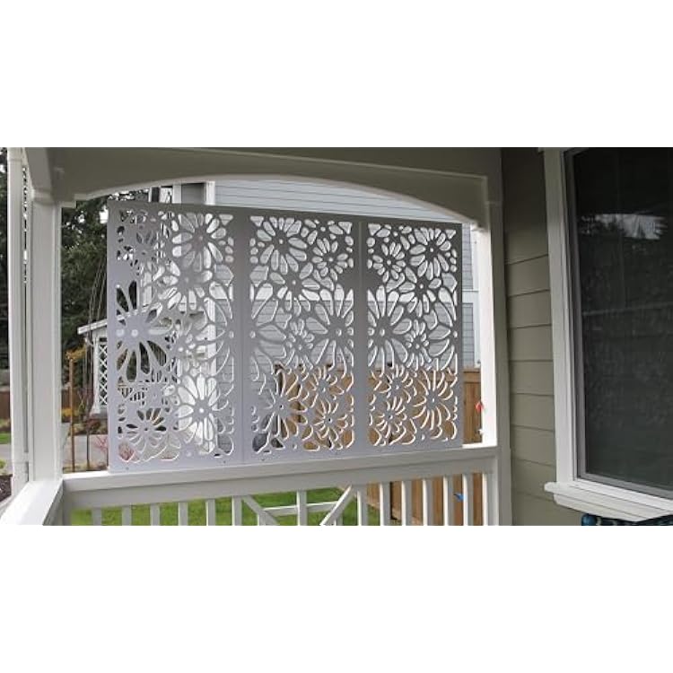 VIMA (Suflo) Decorative Wall Art Panel - 48 L x 24 W x 1/2 H, White Color PVC Board Panel with Private Screen Fence Design for Home Renovation & Wall Decor