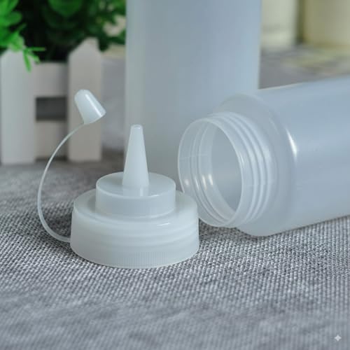 Image of Plastic Squeeze Bottle Ketchup Mustard Honey Sauce Dispenser Bottle - 650 ML (6pcs)