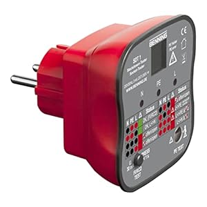 Benning SDT 1. Stekkertester (test van geaarde stopcontacten, test 2-polig, spanningsmeetbereik 230 V AC, lemmetlengte…