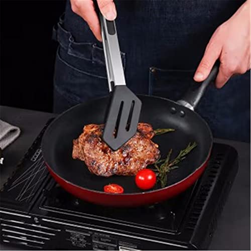 Pinzas de cocina de acero inoxidable de 27,5 cm, agarre de silicona versátil ideal para carne y pan, utensilios de cocina duraderos para cocinar y hacer barbacoas