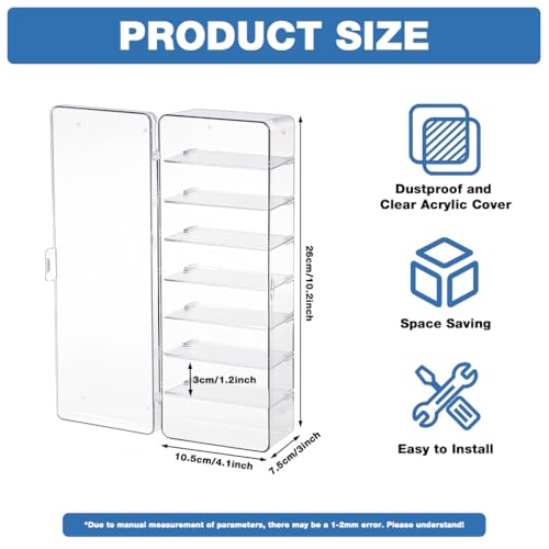 Image of HASTHIP Mini Racing Car Models Clear Display Box with Door, 8-Compartments Vertical Display Box with Removable Clear Shelves, Collectible Car Toy Organizer Case Desk Display Box, 7.5x10.5x26cm