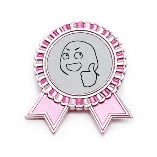 Broche motif visage noir rose taille M bijou métal pour veste