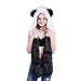 Faux Fur Animal Hat 3-in-1 Function Hoods with Scarfs Mittens Paws Ears Warm Winter Cap for Women Girls