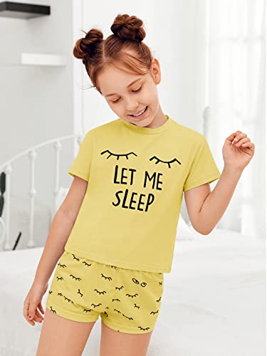 Image of Kingdenergy Girls Summer Cute Print Shorts Set T-Shirt and Short Pant 2 Piece Outfits Clothing Sets