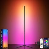 Tyute Corner Lamp, Led Floor Lamp, RGB Ambient Lighting, Smart Modern Floor Lamp with Remote, Color Changing Dimmable Corner Light with Music Sync, Mood Lighting for Bedroom, Living Room Gaming Room