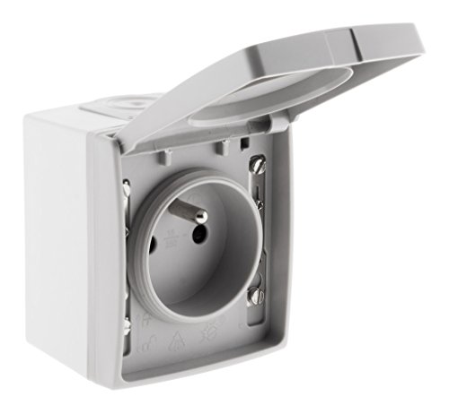 Zenitech Prise 16A 2P+T étanche IP55 - Gris - Orok