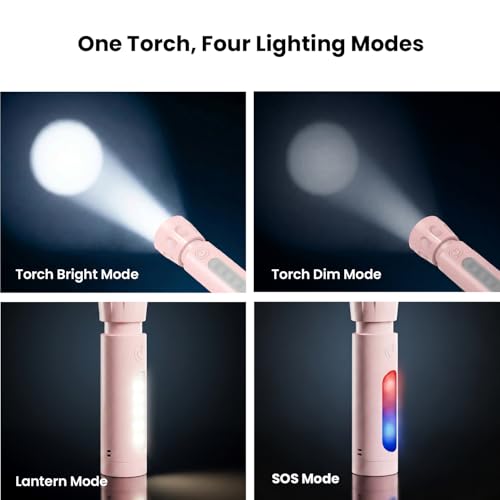 Image of wipro Zoom Max Multi Functional LED Pocket Torch | 5 Modes of Light | Type C Fast Charging | Easy Fit to Pocket | 500 mAh Battery with Upto 3 Hrs Back Up | Pack 2