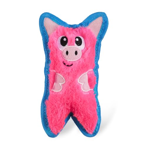 Outward Hound Invincibles Minis - Juguete con sonido para perros - Resistente y duradero - Cerdito - Rosa - XS