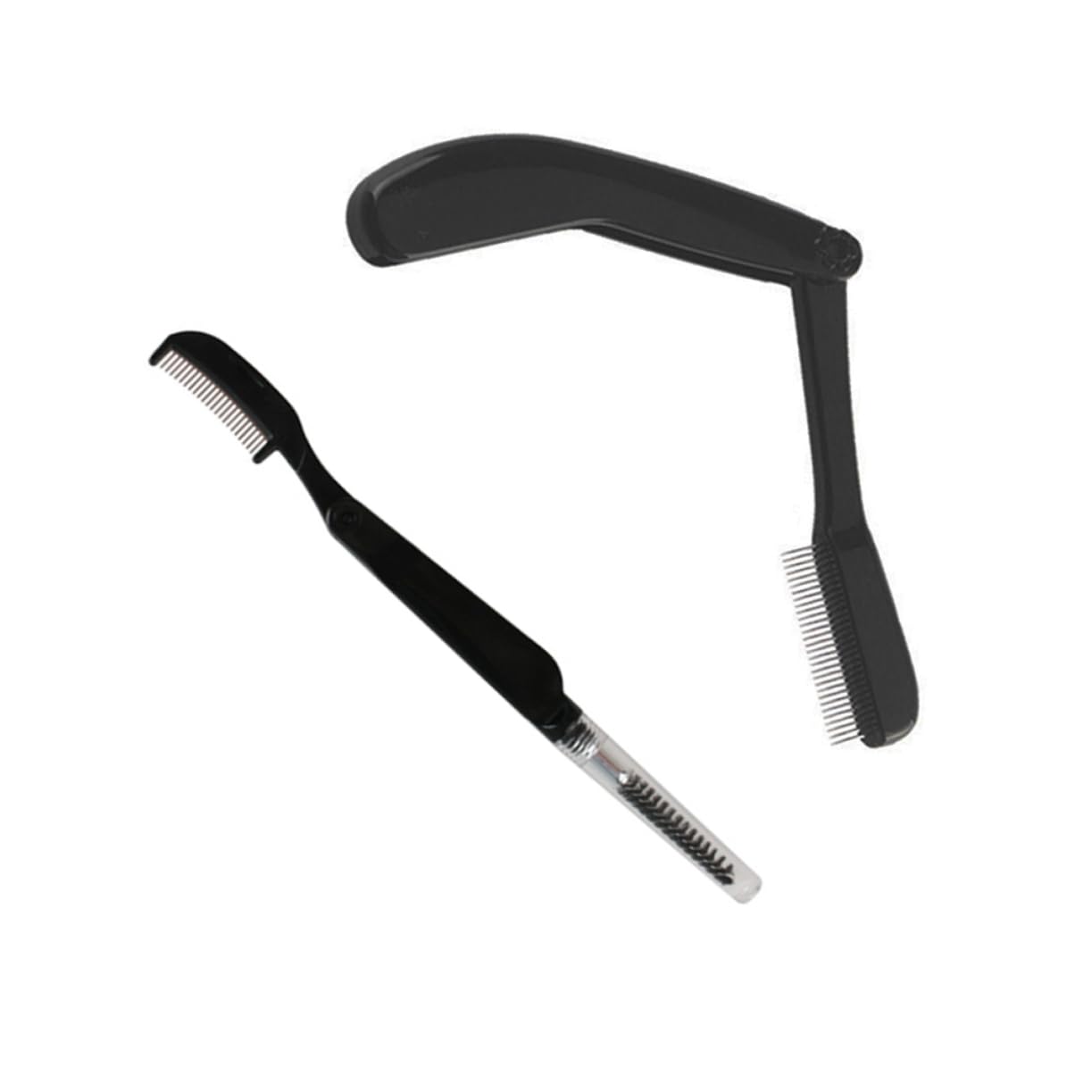 Baluue Groom Your Brows Anywhere 2pcs Compact Eyebrow Combs Stainless Steel Plastic Handle