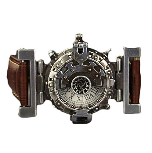 XINXIN Steampunk Rétro Bracelet en Cuir Marron Personnalité Creative Quartz Montre À Trois Aiguilles