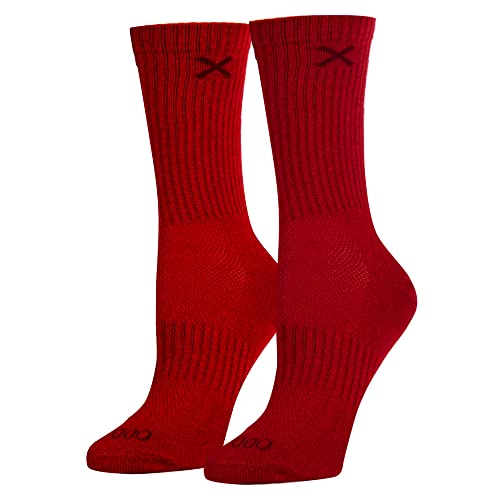 Odd Sox - Basix Heather Athletic Crew Socks - Knit Cotton Cushioned Breathable Arch Support - Unisex Sizing