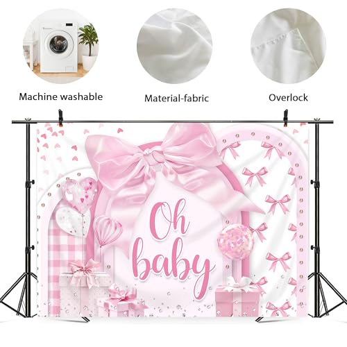 Fondo para Baby Shower Newsely 7W x 5H Rosa miniatura 4