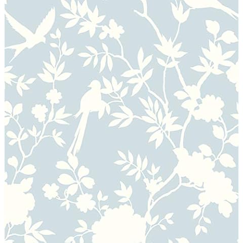 Lillian August NextWall Luxe Haven Mono Toile Peel and Stick Wallpaper (Hampton Blue) Cover