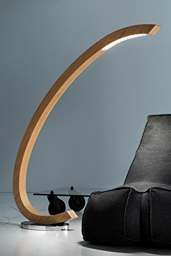 Libe - Lampada ad arco in legno Masiero in cromo