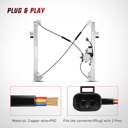 Image of Nilight Front Passenger Side Power Window Regulator /Motor Compatible with 2001 2002 2003 2004 2005 2006 Chevrolet Avalanche Silverado Suburban Tahoe GMC Sierra Yukon XL 1500 2500 3500 741-645