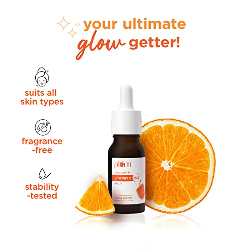 Plum 15% Vitamin C Face Serum For Glowing Skin | Brightening Serum for Dark Spots | For Dull Skin | With Mandarin | Beginner Friendly, For All Skin Types | 100% Vegan | 20 ml - Image 6