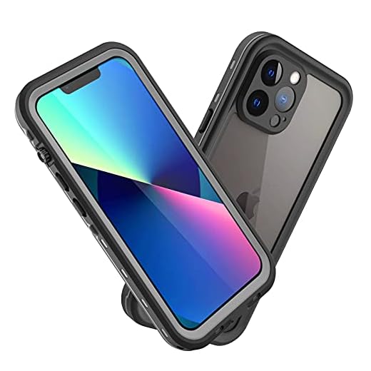 ShellBox för iPhone 13 Pro Max fodral IP68 vattentätt mobiltelefonfodral iPhone 13 Pro Max fodral silikon med inbyggt skärmskydd helkropp stötsäker 360 grader kompatibel iPhone 13 Pro max svart