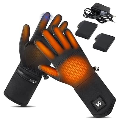 WESTON Heated Glove Liners for Men & Women - Rechargeable Thermal Hand Warmers - Heated Gloves with 3 Heat Settings, Touch Screen Friendly - Perfect for Winter, Skiing, Work & Outdoor - Black (XL/XXL)