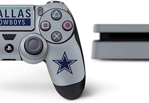 Skinit Decal Gaming Skin Compatible with PS4 Slim Bundle - Officially Licensed NFL Dallas Cowboys Silver Performance Series Design