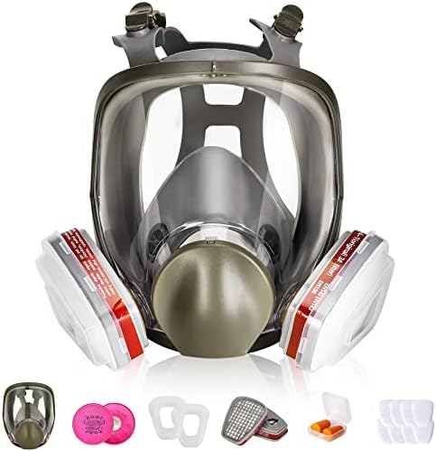 Full Face Respirator Mask - Organic Vapor Gas Mask for Painting, Sanding, Welding, Polishing, Perfect for Cutting, Paint Work