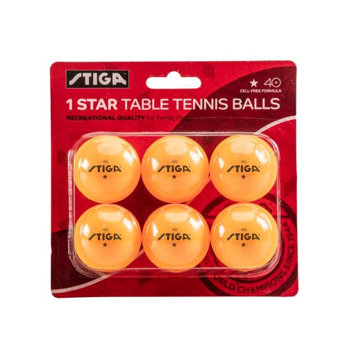 Stiga 6-Pack Orange 1 Star Table Tennis Balls | 40Mm Ittf Regulation Size And Weight Ping Pong Balls #TOP2