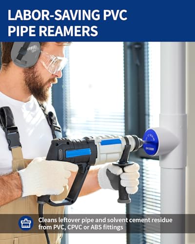 Image of DAYDOOR 3'' PVC Pipe Reamer, 3-Inch PVC Fitting Saver | 4-Sided Carbide Blade Hub Saver, Socket Saver Plumbing Tool for Sch.40 PVC, CPVC, ABS, Fit Standard 1 /2 inch Drills