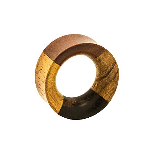 Blue Banana Body Piercing Túnel o Flesh Tunnel Madera 4/4 - Marrón 32mm