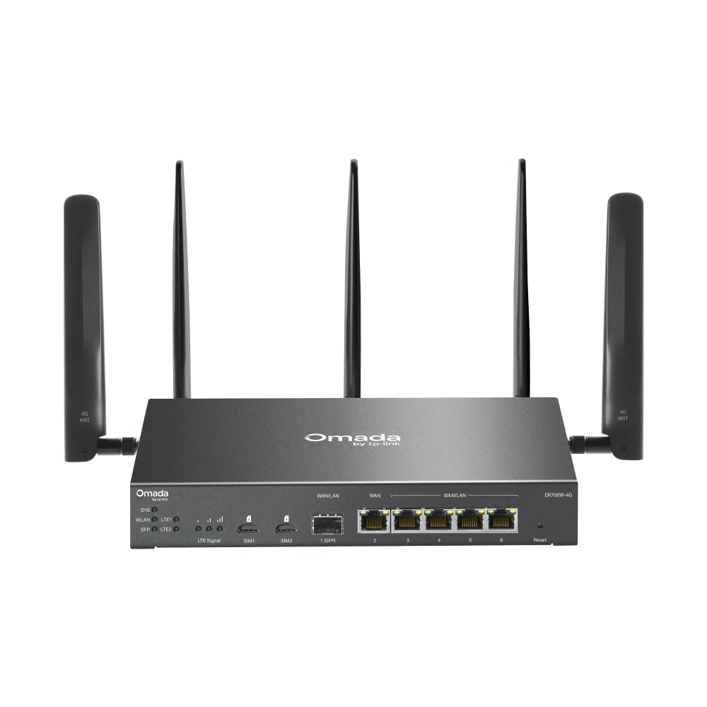 TP-Link ER706W-4G, Omada 4G+ Cat6 AX3000 Gigabit VPN Router