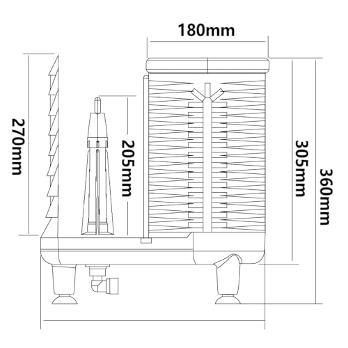 Laveuse de verre non électrique – Machine à laver automatique pour les magasins de boissons et les restaurants, rinçage efficace du mélangeur de verre