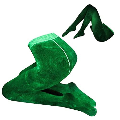 Image of KCTRFSJ Women Sexy Luminous Green Hollow Fishnets Stockings,Glow in the Dark Reflective Fun High Waist Fishnet legging Tights