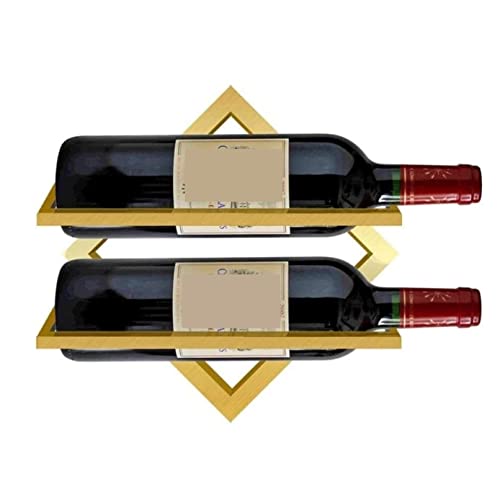 Soporte de vino de pared de hierro color dorado miniatura 1