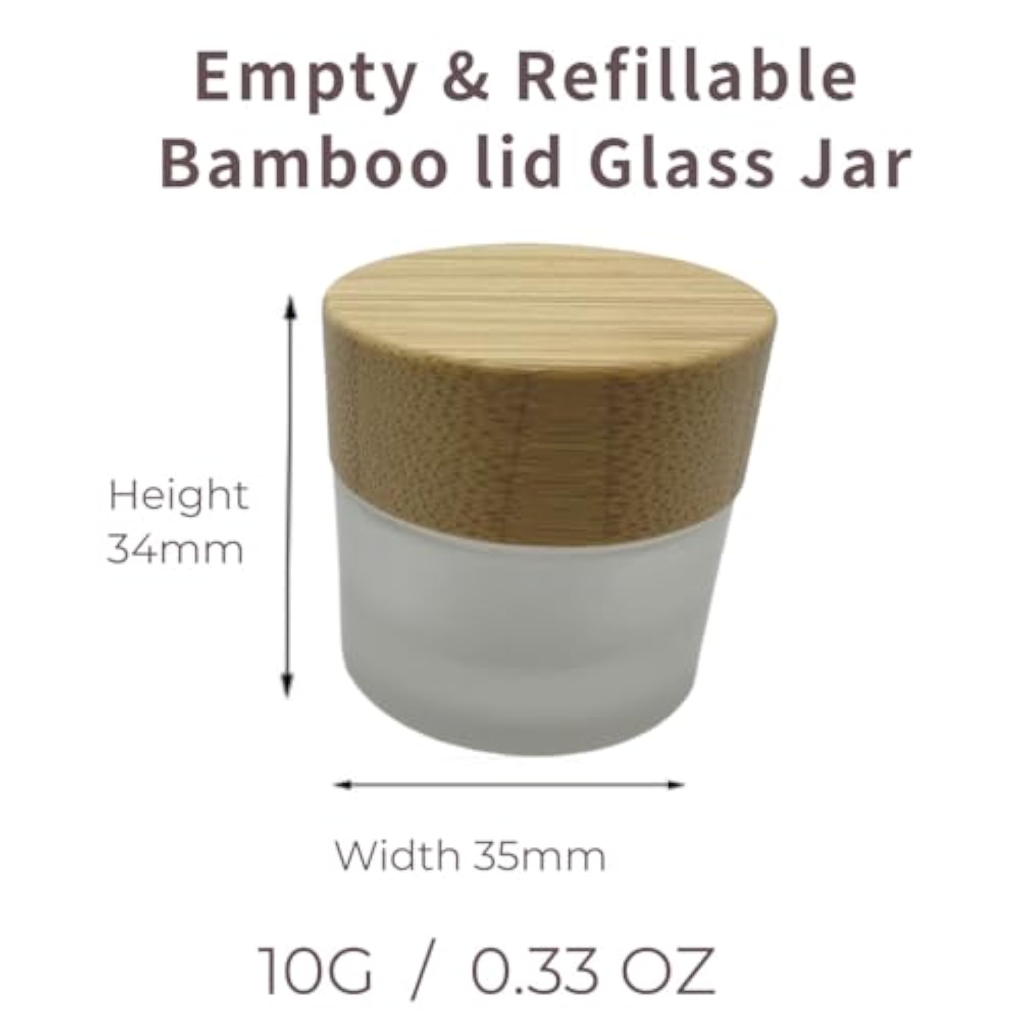 4 Pack Empty Frosted Glass Cosmetic Jars, 10g