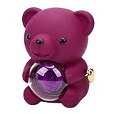 Funien Collar de Oso Caja de Regalo Giratoria Caja Regalo Oso Joyería Osito Peluche Joyería Oculta Flores Eternas con Cubierta Transparente (Púrpura)