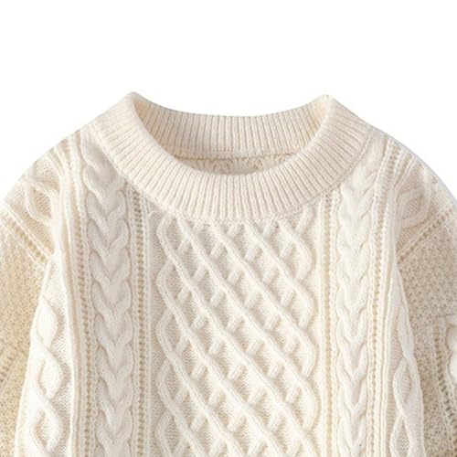 Men's Thick Patchwork Sweaters Loose Fit Crewneck Color Block Cable Knit Pullovers Long Sleeve Jumper Tops2