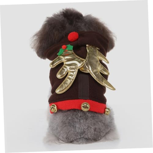 Vestido Festivo Navidad para Perros y Gatos Color Café Mediano miniatura 4