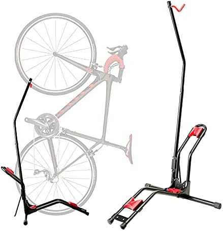 JAPUSOON Vertical Bike Rack, Independent Bike Storage Rack, Upright Bike Stand for Mountain/Road Bike in Garage, Vertical & Horizontal Adjustable Bike Floor Parking Rack, Fits Most 20''-27'' Bike