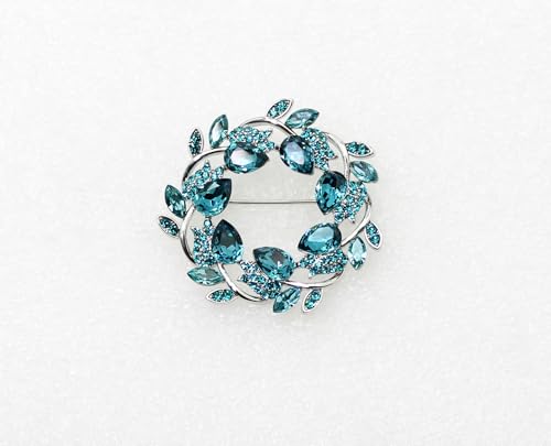 Image of Faship Gorgeous Rhinestone Crystal Floral Wreath Brooch Pin