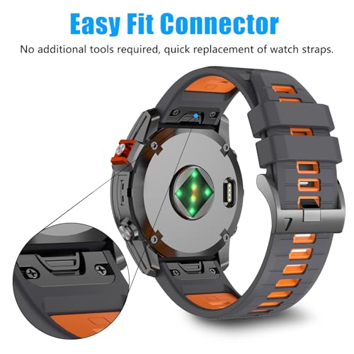 Image of 22mm Compatible with Garmin Fenix E /8 /8pro AMOLED 47mm /Fenix 7 /7 Pro /6 /6 Pro /5 /5 Plus Watch Band,Soft Quickfit Silicone Straps for Forerunner 970 965 955 /Approach S70 47mm /tactix 8 /quatix 7 8 47mm