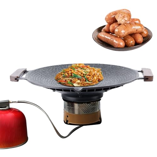 Sartén de barbacoa para estufa, sartén con asas, plancha para asar, asar, guisar, cocina, exterior, barbacoa, camping, viajes