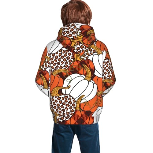Various Pumpkins Leopard Orange White Kid Hoodies Boys Sweatshirts Girls Pullover with Pocket4