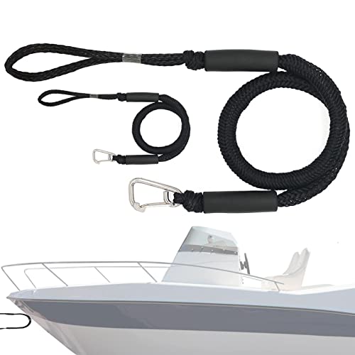 Cuerda de amarre, cable de alto rendimiento para barcos marinos, cuerda marina para veleros, acoplamiento de barco trenzado doble, amarre portátil con gancho para barcos, muelles, lanchas motoras,
